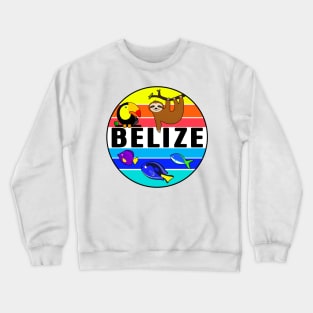 Belize Tropical Beach Toucan Fish Sloth Travel Vacation Crewneck Sweatshirt